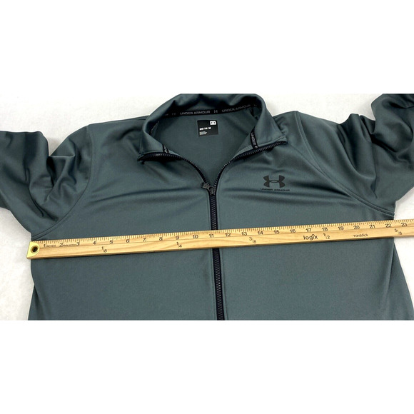 Under Armour Jacket Mens Medium Gray Full Zip Lightweight Knit Pockets - Picture 7 of 12